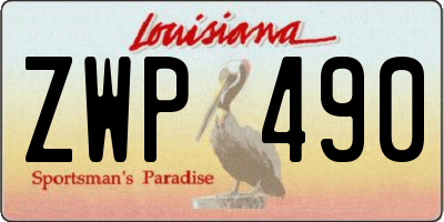 LA license plate ZWP490