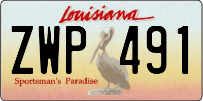 LA license plate ZWP491