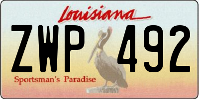 LA license plate ZWP492