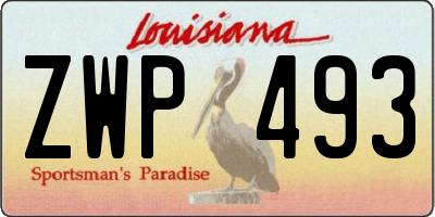 LA license plate ZWP493