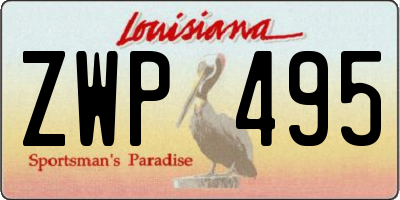 LA license plate ZWP495