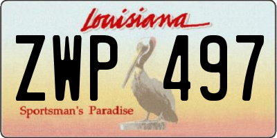 LA license plate ZWP497