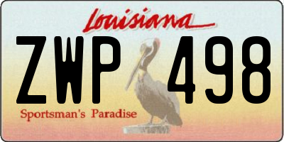 LA license plate ZWP498