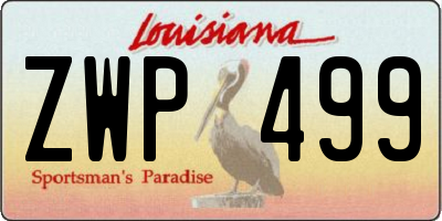 LA license plate ZWP499