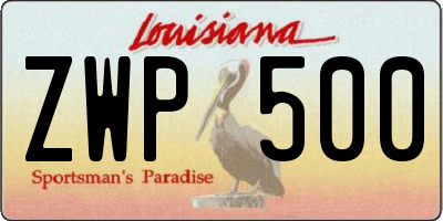 LA license plate ZWP500