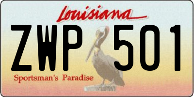 LA license plate ZWP501