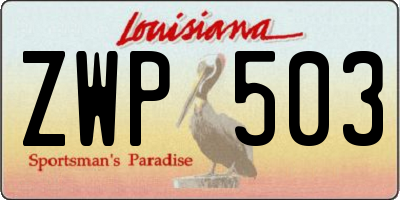 LA license plate ZWP503