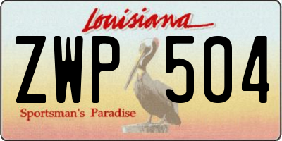 LA license plate ZWP504