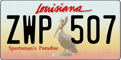 LA license plate ZWP507