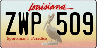 LA license plate ZWP509