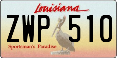 LA license plate ZWP510