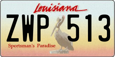LA license plate ZWP513
