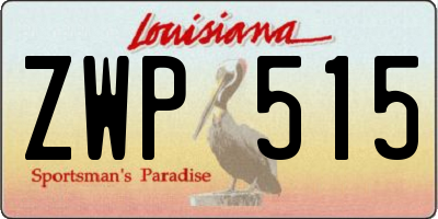 LA license plate ZWP515