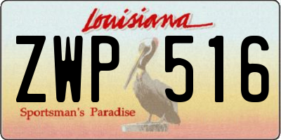 LA license plate ZWP516