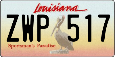 LA license plate ZWP517
