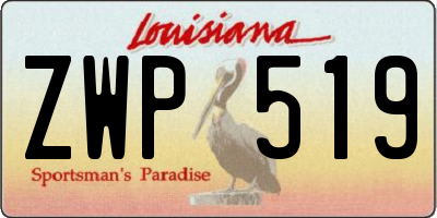 LA license plate ZWP519