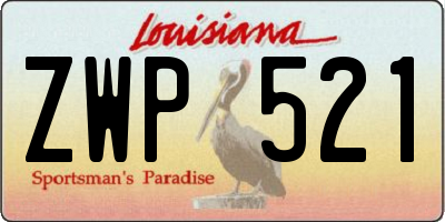 LA license plate ZWP521