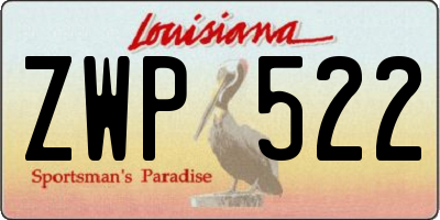 LA license plate ZWP522