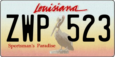 LA license plate ZWP523