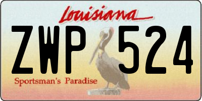 LA license plate ZWP524