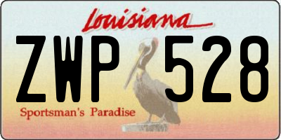 LA license plate ZWP528