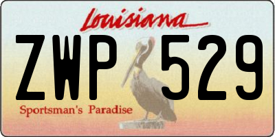 LA license plate ZWP529