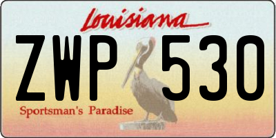 LA license plate ZWP530