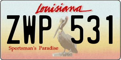 LA license plate ZWP531