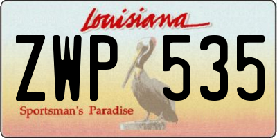 LA license plate ZWP535