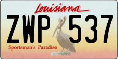 LA license plate ZWP537