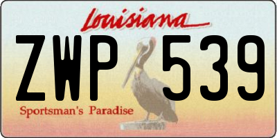 LA license plate ZWP539