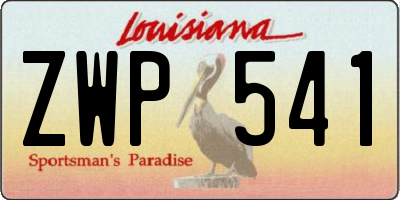 LA license plate ZWP541