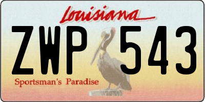 LA license plate ZWP543