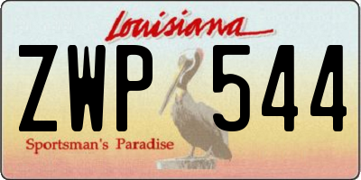 LA license plate ZWP544