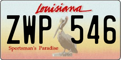 LA license plate ZWP546