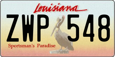 LA license plate ZWP548
