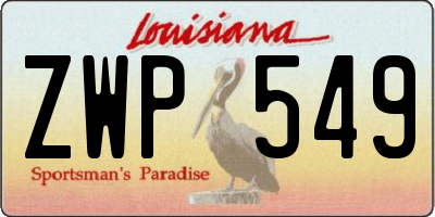 LA license plate ZWP549