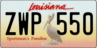 LA license plate ZWP550