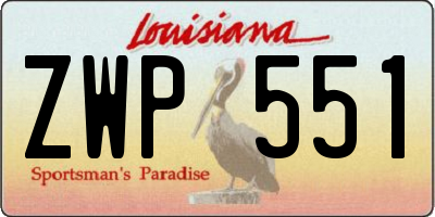 LA license plate ZWP551