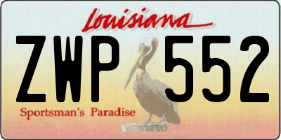 LA license plate ZWP552