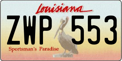 LA license plate ZWP553