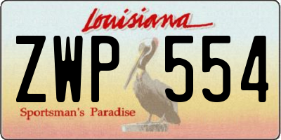 LA license plate ZWP554