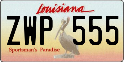 LA license plate ZWP555