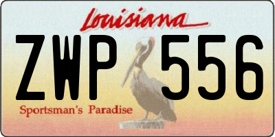 LA license plate ZWP556