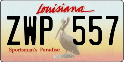 LA license plate ZWP557