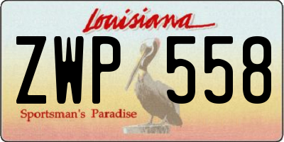 LA license plate ZWP558