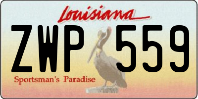 LA license plate ZWP559