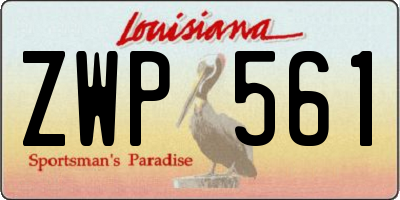 LA license plate ZWP561