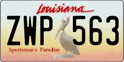 LA license plate ZWP563