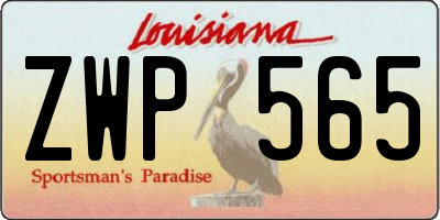 LA license plate ZWP565